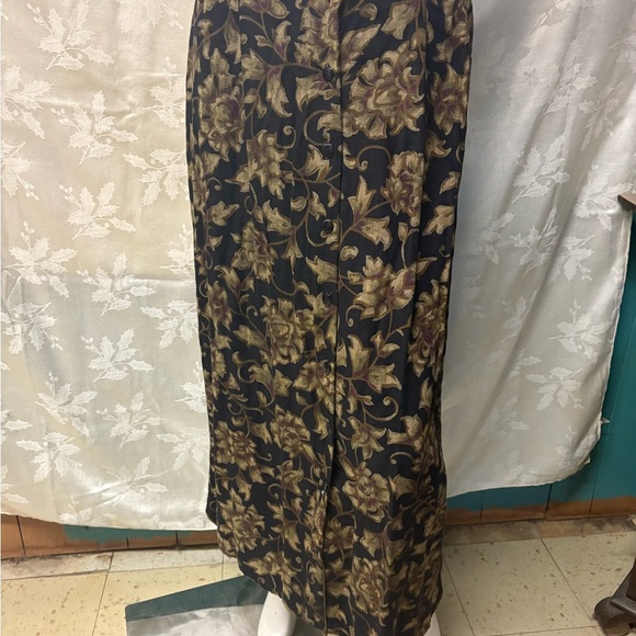 Vintage Floral Black and Gold Brody Myles Skirt - Picture 1 of 6